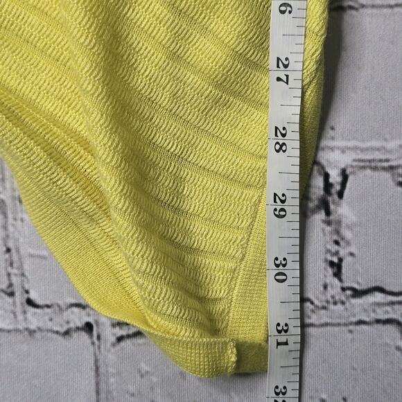 Talbots Yellow Knit Cotton Blend Asymmetrical Poncho New Size XS/S - Picture 10 of 11
